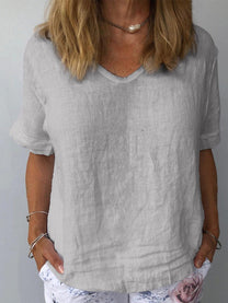 Women&#39;s Cotton Linen Blend Casual Top