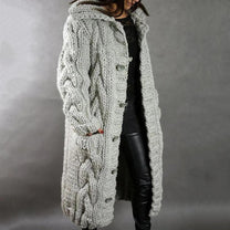 Women&#39;s Cozy Knit Coat With Long Sleeves