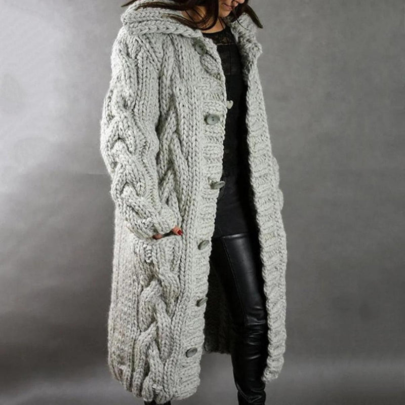 Women&#39;s Cozy Knit Coat With Long Sleeves