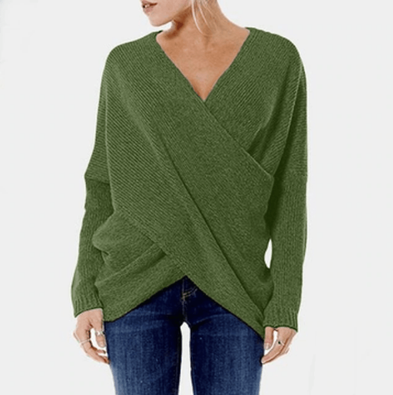 Women&#39;s Criss-Cross Pullover Sweater