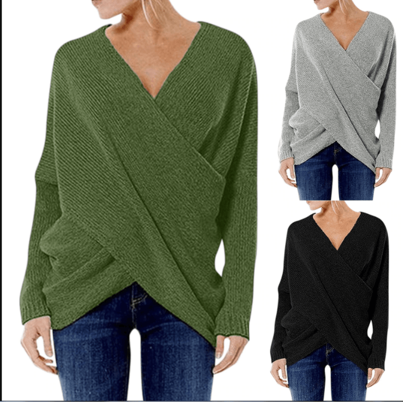 Women&#39;s Criss-Cross Pullover Sweater