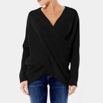 Women&#39;s Criss-Cross Pullover Sweater