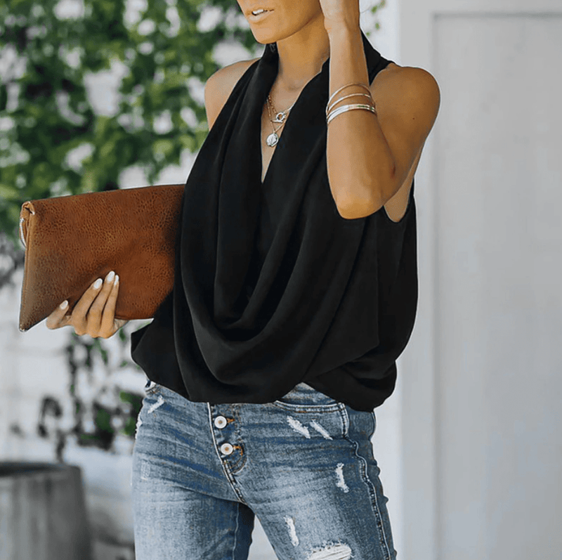 Women&#39;s Deep Neckline Top - Spring Collection 2025