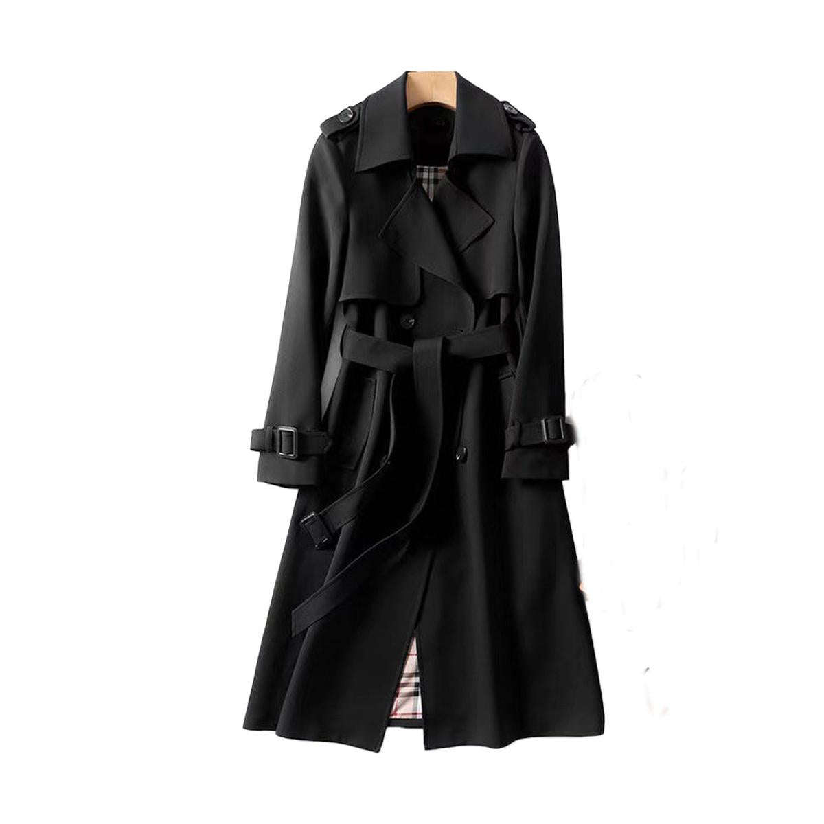 Women&#39;s Double-Breasted Trench Coat With Belt