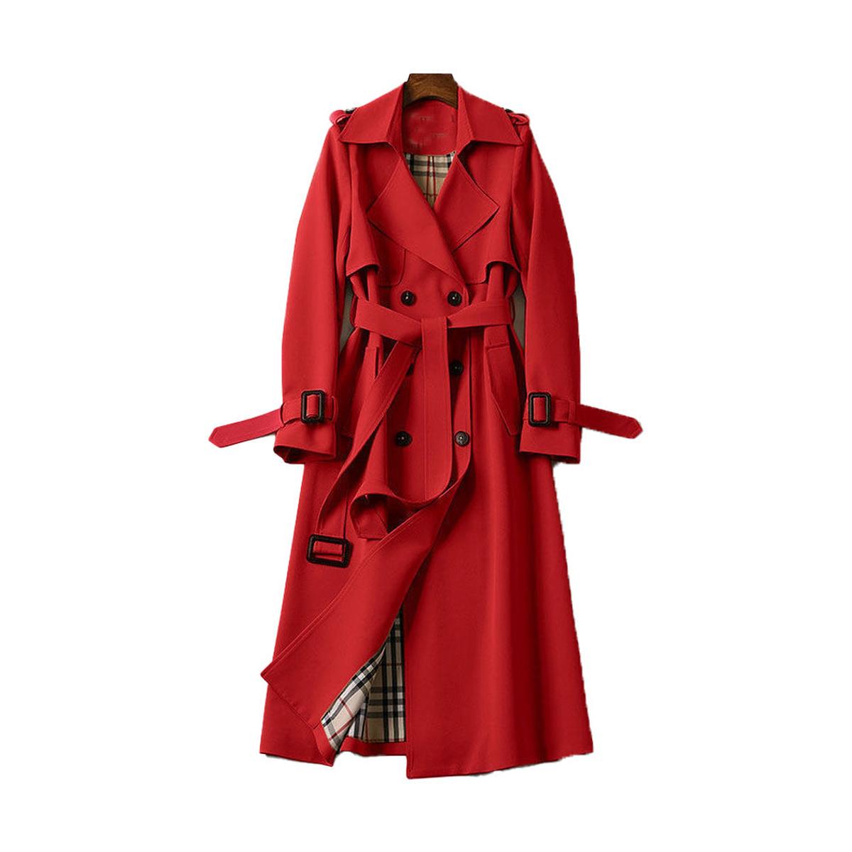 Women&#39;s Double-Breasted Trench Coat With Belt