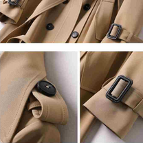 Women&#39;s Double-Breasted Trench Coat With Belt
