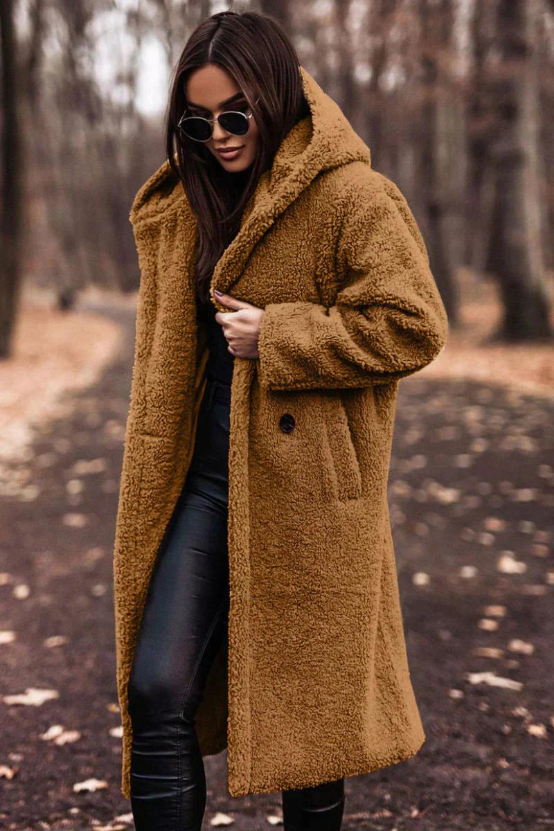 Women&#39;s Double-Breasted Trench Coat With Removable Belt