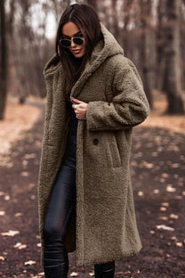 Women&#39;s Double-Breasted Trench Coat With Removable Belt