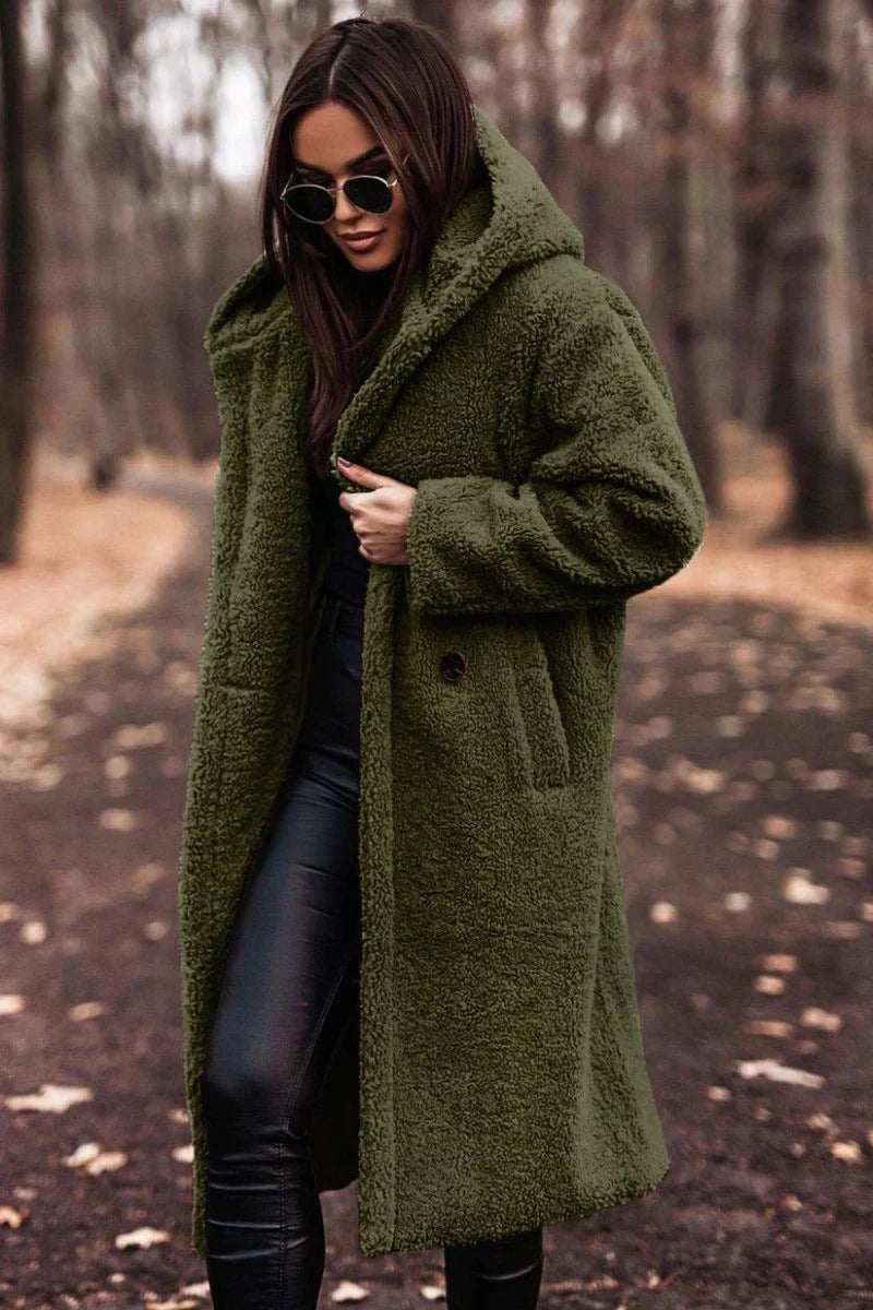 Women&#39;s Double-Breasted Trench Coat With Removable Belt