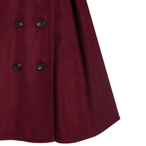 Women&#39;s Double-Breasted Winter Coat With Fur Hood