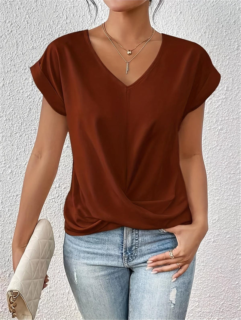 Women&#39;s Draped V-Neck Blouse