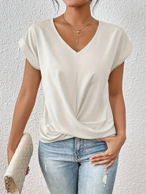 Women&#39;s Draped V-Neck Blouse