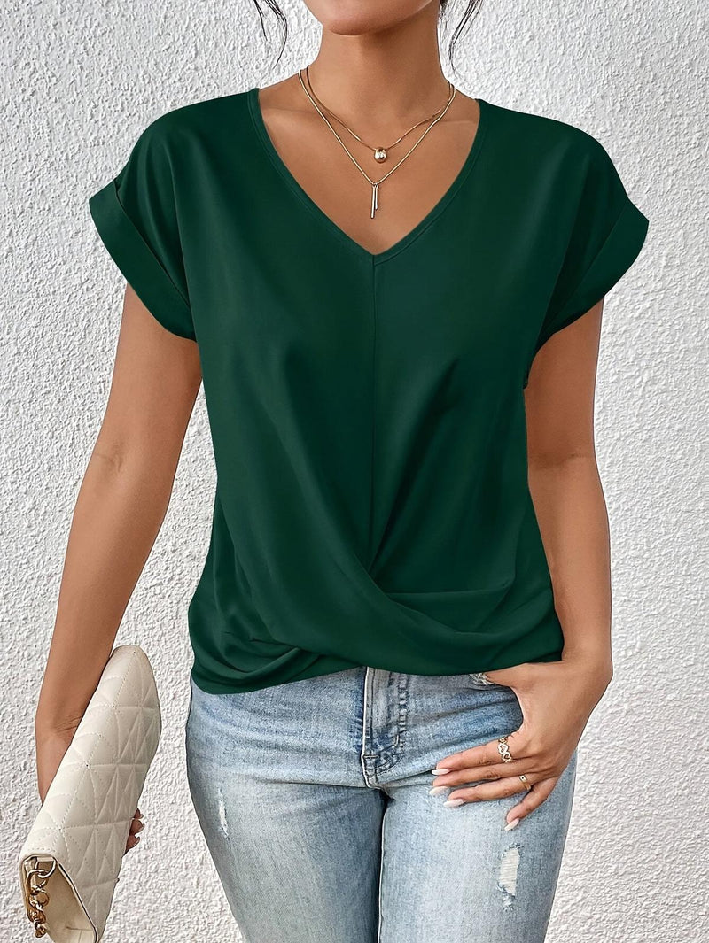 Women&#39;s Draped V-Neck Blouse