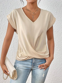 Women&#39;s Draped V-Neck Blouse