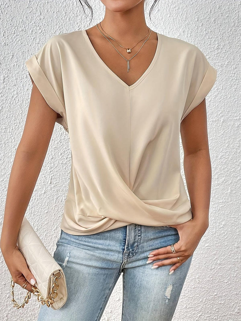 Women&#39;s Draped V-Neck Blouse