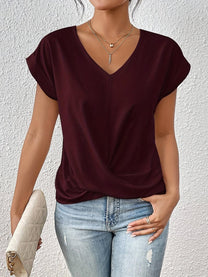 Women&#39;s Draped V-Neck Blouse