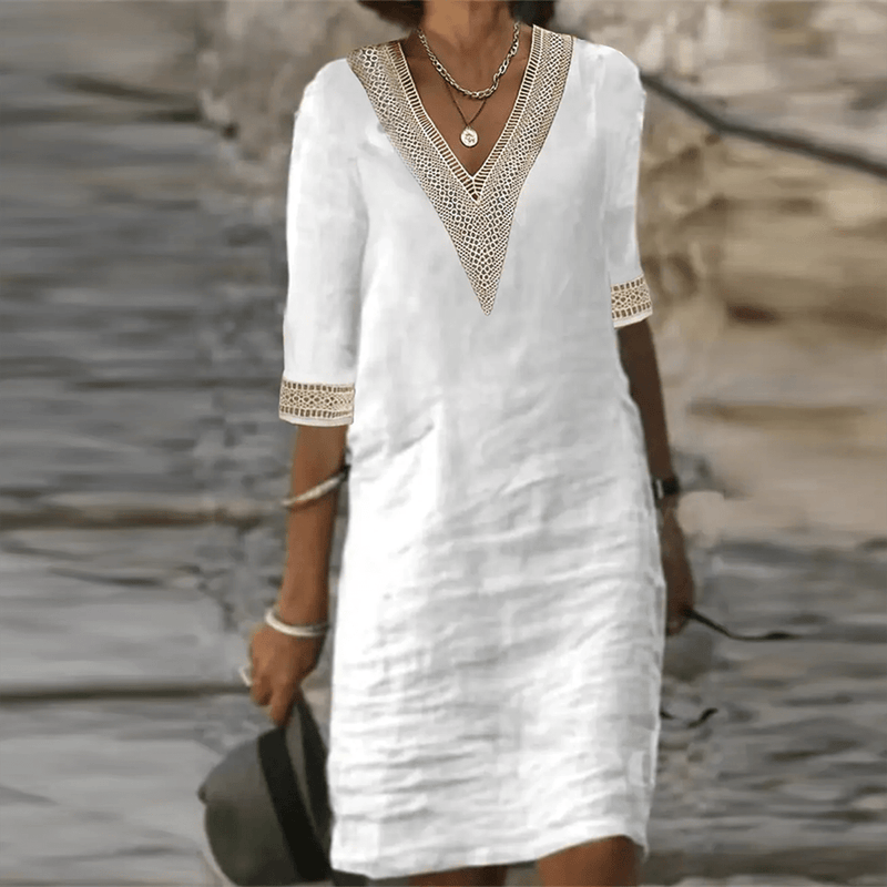 Women&#39;s Elegant Linen Summer Dress