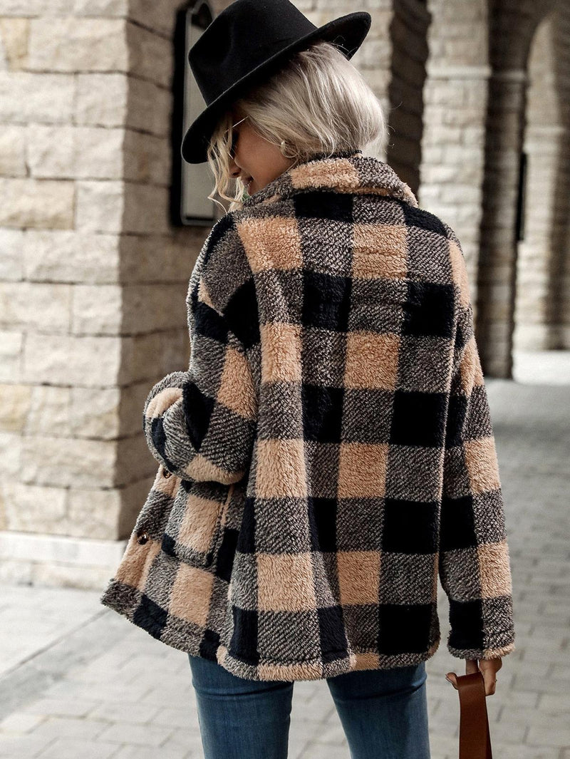 Women&#39;s Flannel Jacket With Buttons