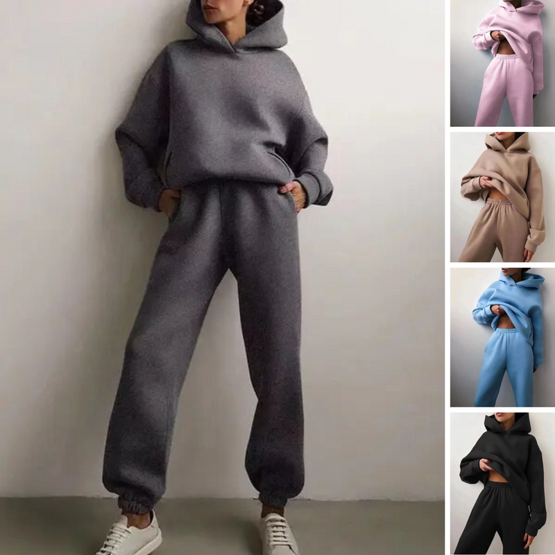 Women&#39;s Fleece Hoodie And Jogger Set For Comfort And Style