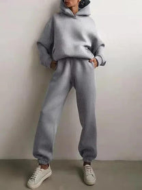 Women&#39;s Fleece Hoodie And Jogger Set For Comfort And Style