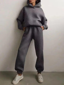 Women&#39;s Fleece Hoodie And Jogger Set For Comfort And Style