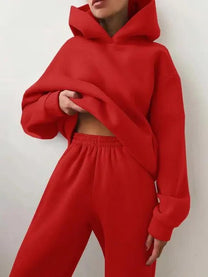 Women&#39;s Fleece Hoodie And Jogger Set For Comfort And Style