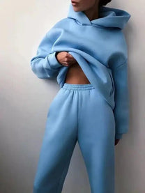 Women&#39;s Fleece Hoodie And Jogger Set For Comfort And Style