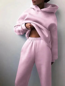 Women&#39;s Fleece Hoodie And Jogger Set For Comfort And Style