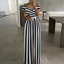 Women&#39;s Floral Off-Shoulder Wide-Leg Jumpsuit