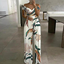Women&#39;s Floral Off-Shoulder Wide-Leg Jumpsuit