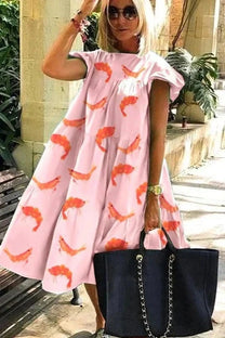 Women&#39;s Floral Print A-Line Summer Dress