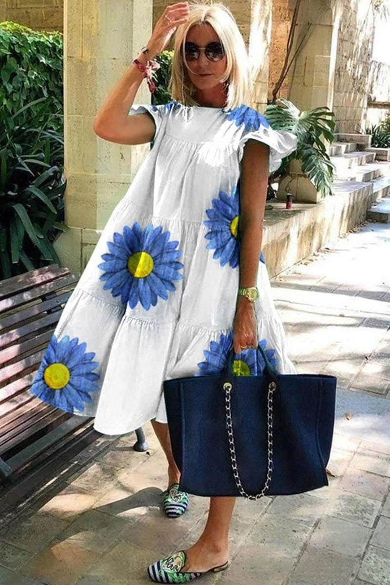 Women&#39;s Floral Print A-Line Summer Dress