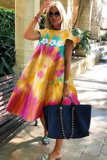 Women&#39;s Floral Print A-Line Summer Dress