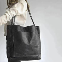 Women&#39;s Genuine Leather Handbag With Double Straps