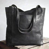 Women&#39;s Genuine Leather Handbag With Double Straps
