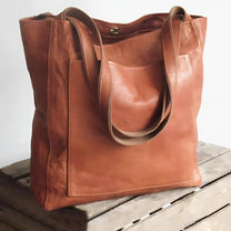 Women&#39;s Genuine Leather Handbag With Double Straps