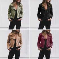 Women&#39;s Genuine Suede Biker Jacket With Asymmetrical Zip