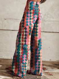 Women&#39;s Geometric Wide-Leg Pants
