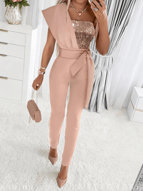 Women&#39;s Glitter Bodycon Evening Jumpsuit