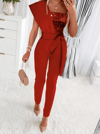 Women&#39;s Glitter Bodycon Evening Jumpsuit