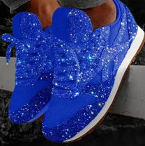 Women&#39;s Glitter Platform Chunky Sneakers