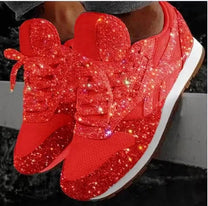 Women&#39;s Glitter Platform Chunky Sneakers