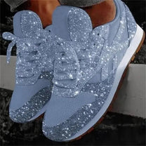 Women&#39;s Glitter Platform Chunky Sneakers