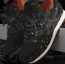 Women&#39;s Glitter Platform Chunky Sneakers