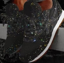 Women&#39;s Glitter Sequin Lace-Up Casual Shoes