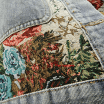 Women&#39;s Hand-Painted Floral Organic Cotton Denim Jacket