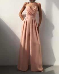 Women&#39;s High-Waist Spaghetti Strap Jumpsuit