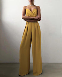 Women&#39;s High-Waist Spaghetti Strap Jumpsuit