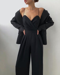 Women&#39;s High-Waist Spaghetti Strap Jumpsuit