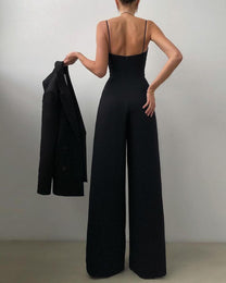Women&#39;s High-Waist Spaghetti Strap Jumpsuit